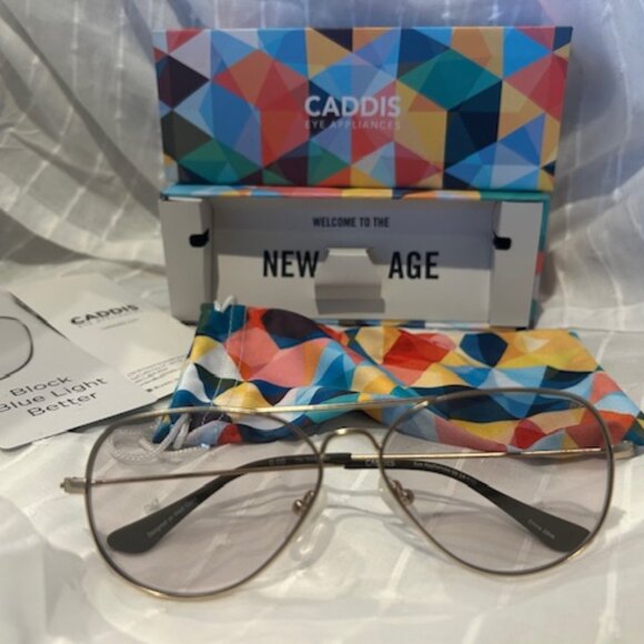 CADDIS MABUHAY (0.0 strength) Blue Blocking Reading Glasses - Matte Gold - Picture 1 of 4